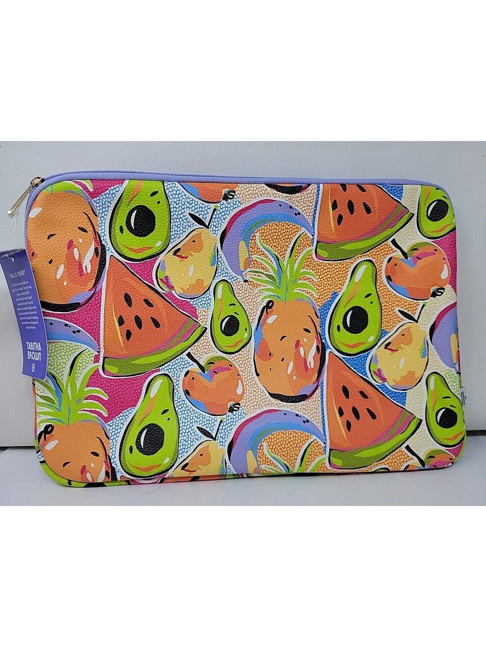 Tabitha Brown Target 15” Tech Sleeve - Laptop/Tablet/Colorful Fruit Print - NEW